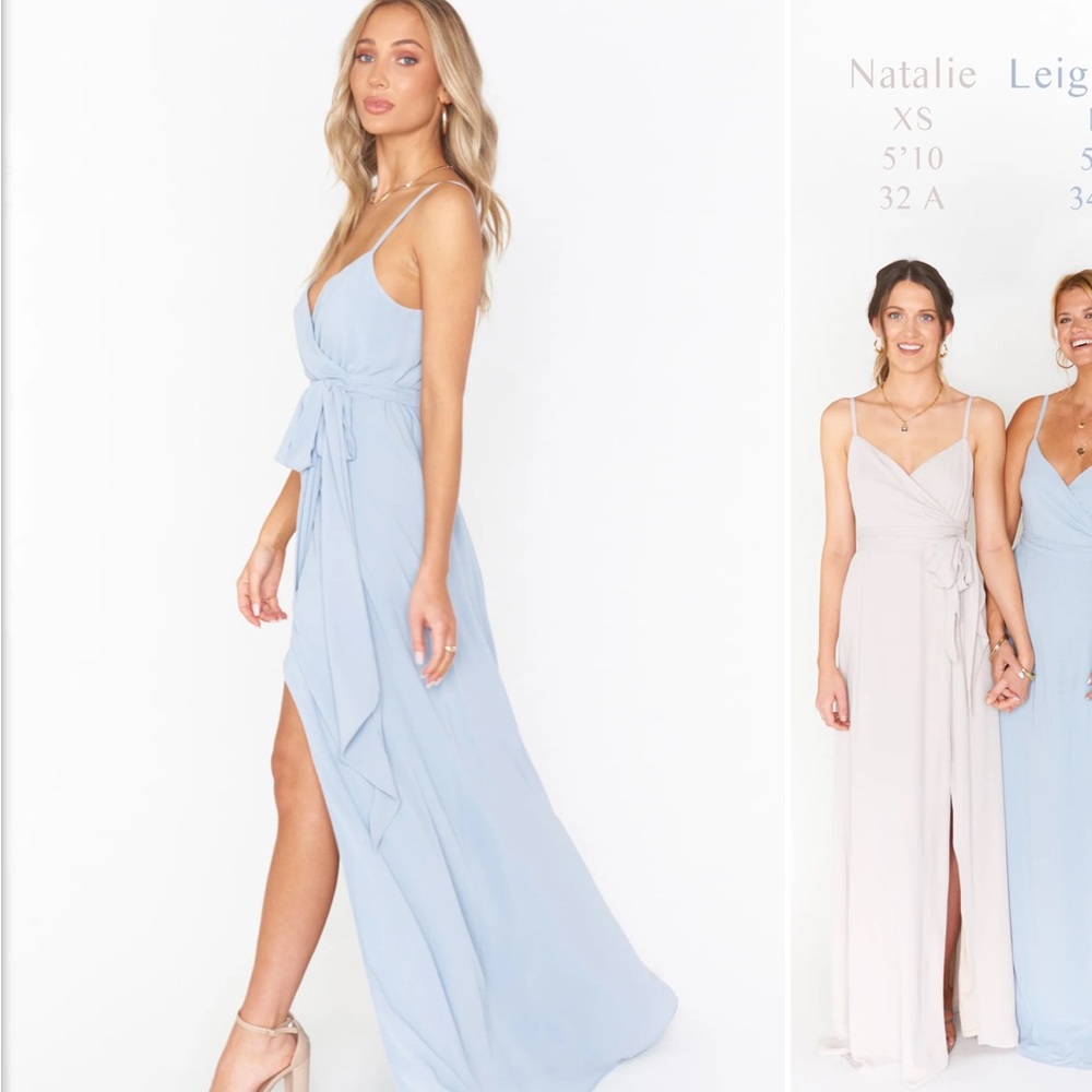 Steel blue chiffon Mumu “Liz” dress
